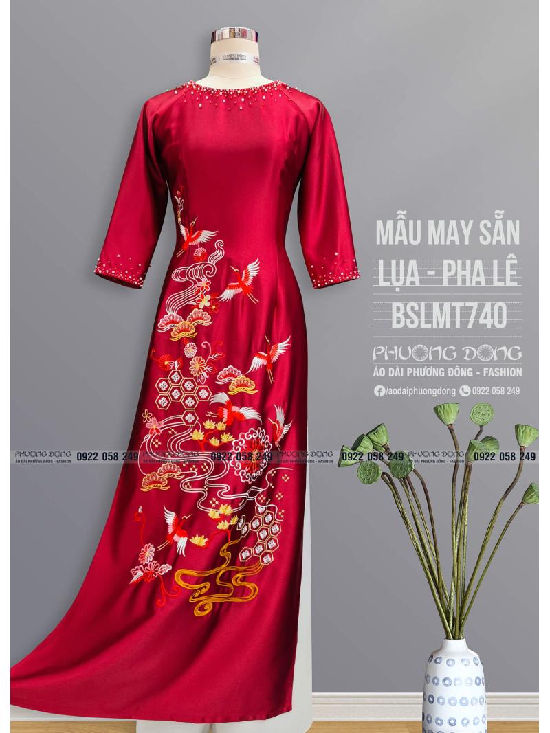 Áo Dài Bà Sui Lụa Thêu Kết Pha Lê BSLMT740